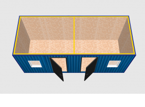 Блок контейнер двухкомнатный с перегородкой